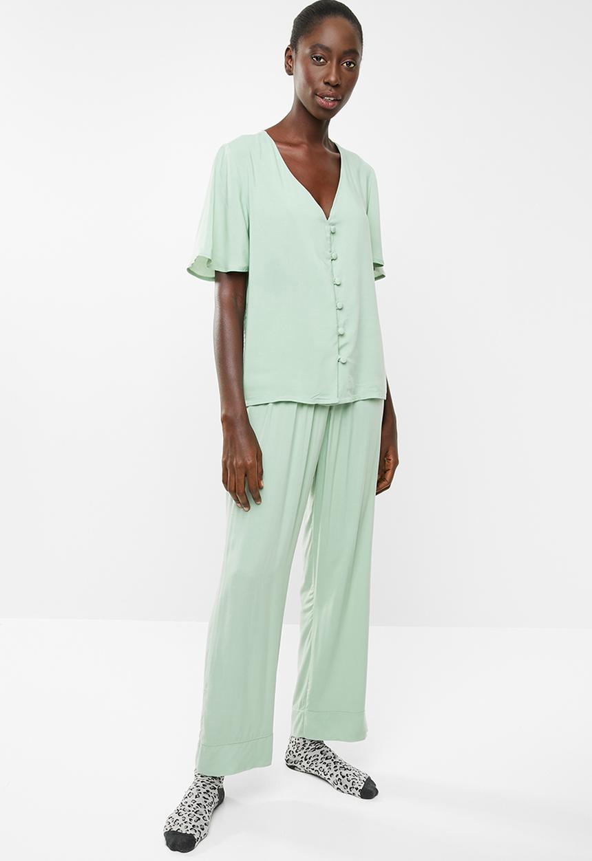 Superbalist - Sleep shirt & pants set - green