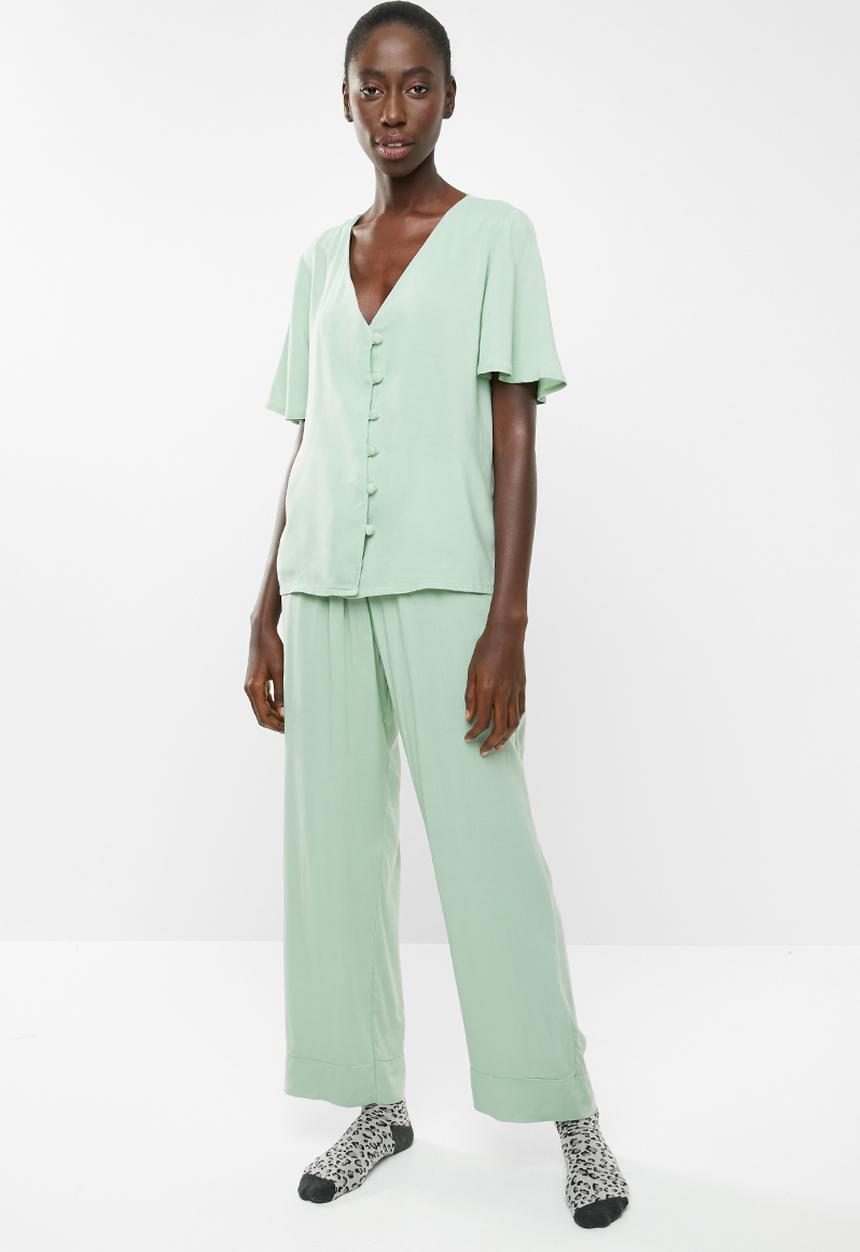 Superbalist - Sleep shirt & pants set - green