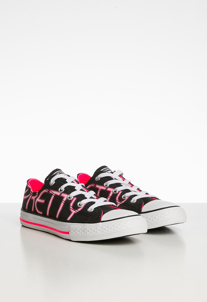 Converse - Chuck taylor all star ox - black, racer pink & white