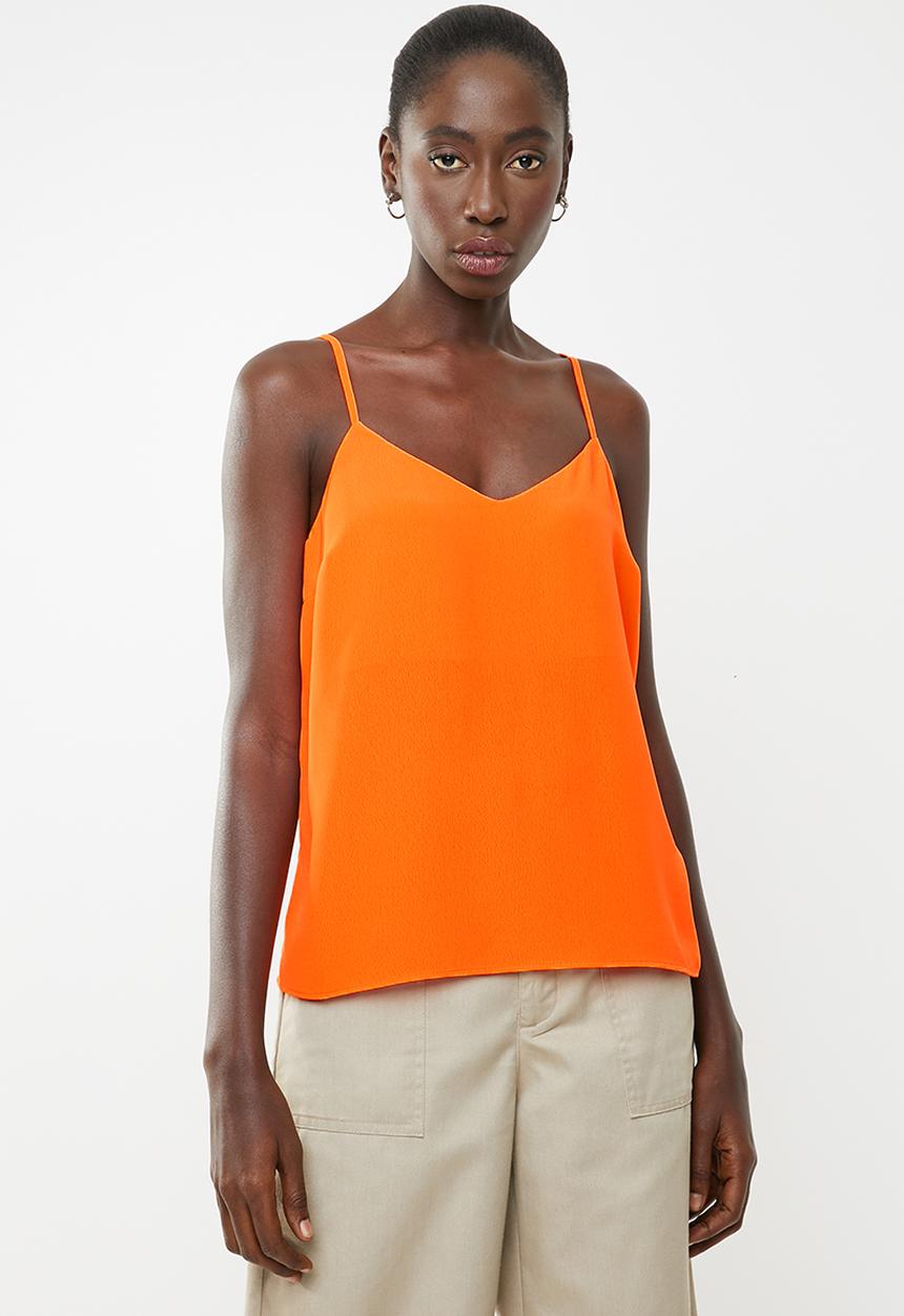 New Look - Cleo cross back neon cami - orange