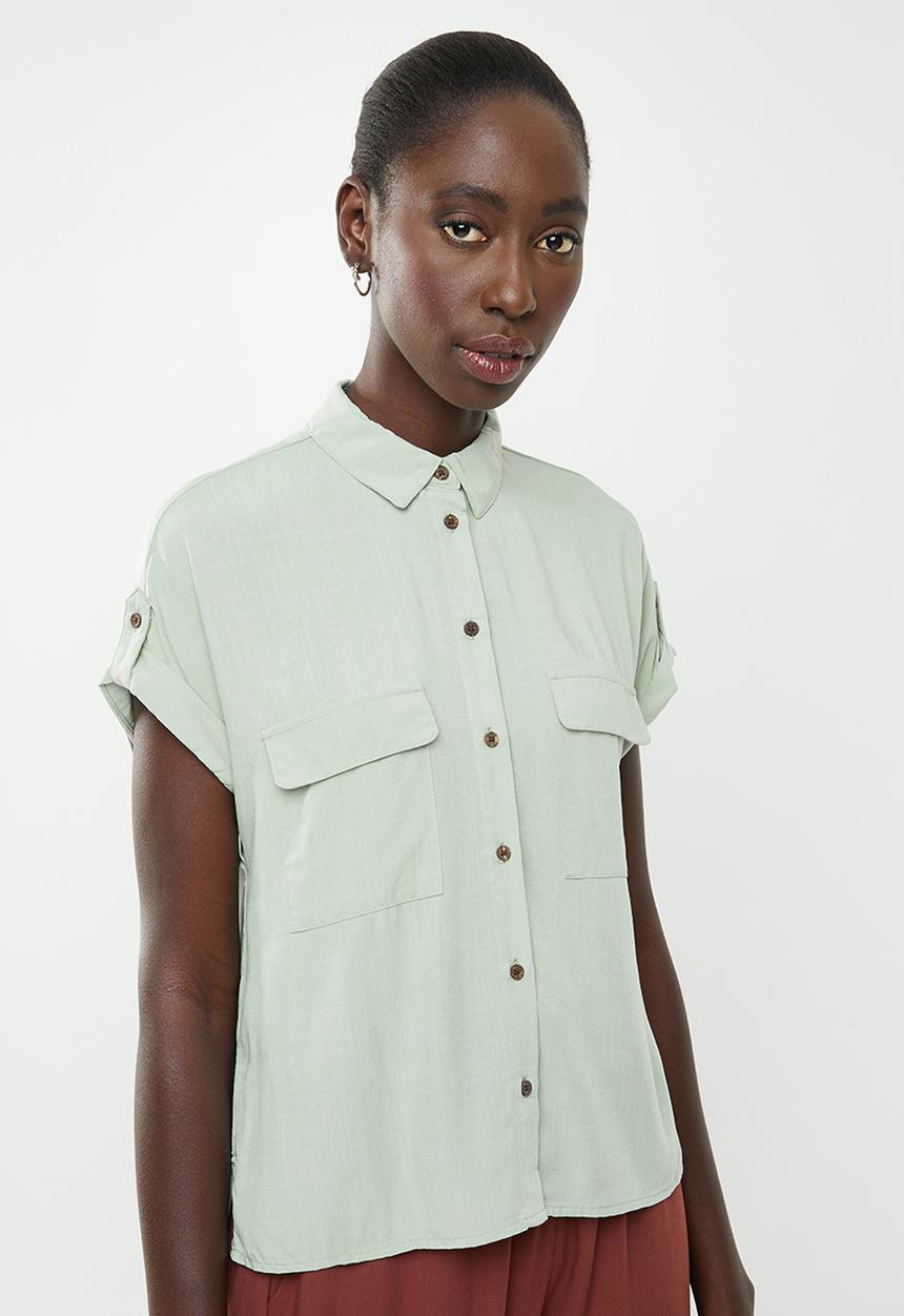 New Look - Patch pocket shirt - green