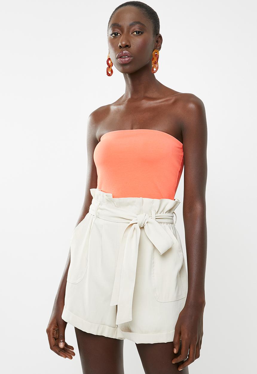 New Look - Plain boob tube - coral