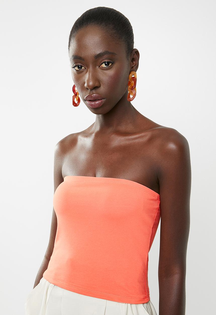 New Look - Plain boob tube - coral