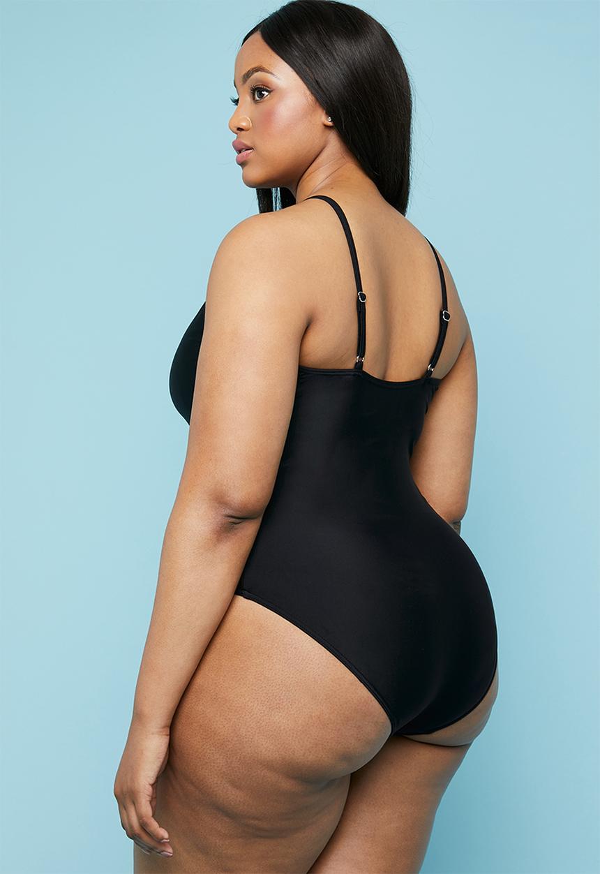 Superbalist - Deep v-neck one piece - black