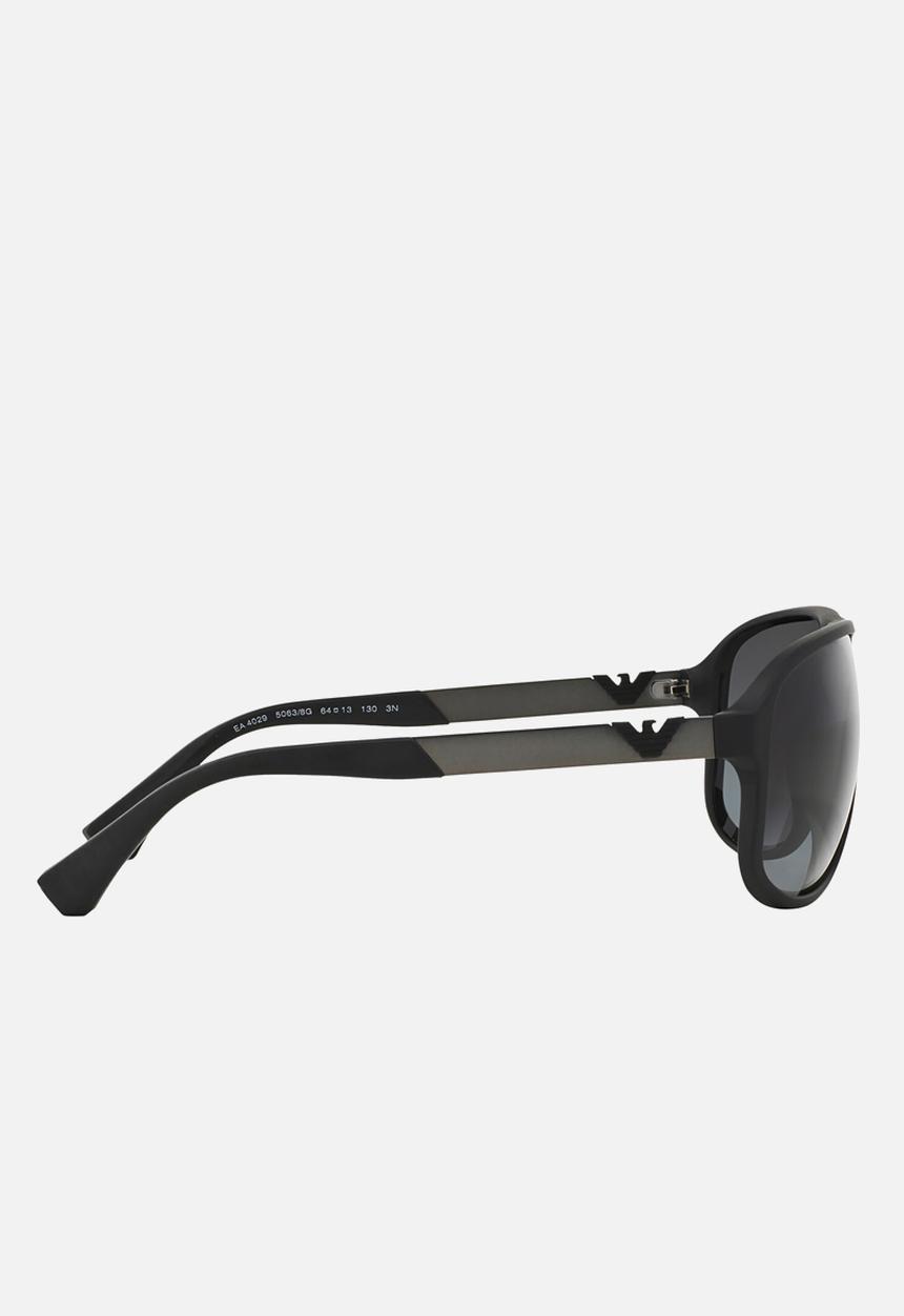 Emporio Armani - Wrap-around rectangle sunglasses - black