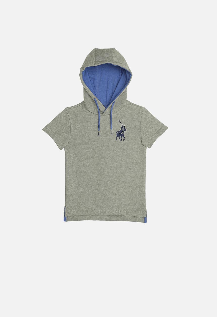 POLO - Boys jason short sleeve hooded pullover - grey 