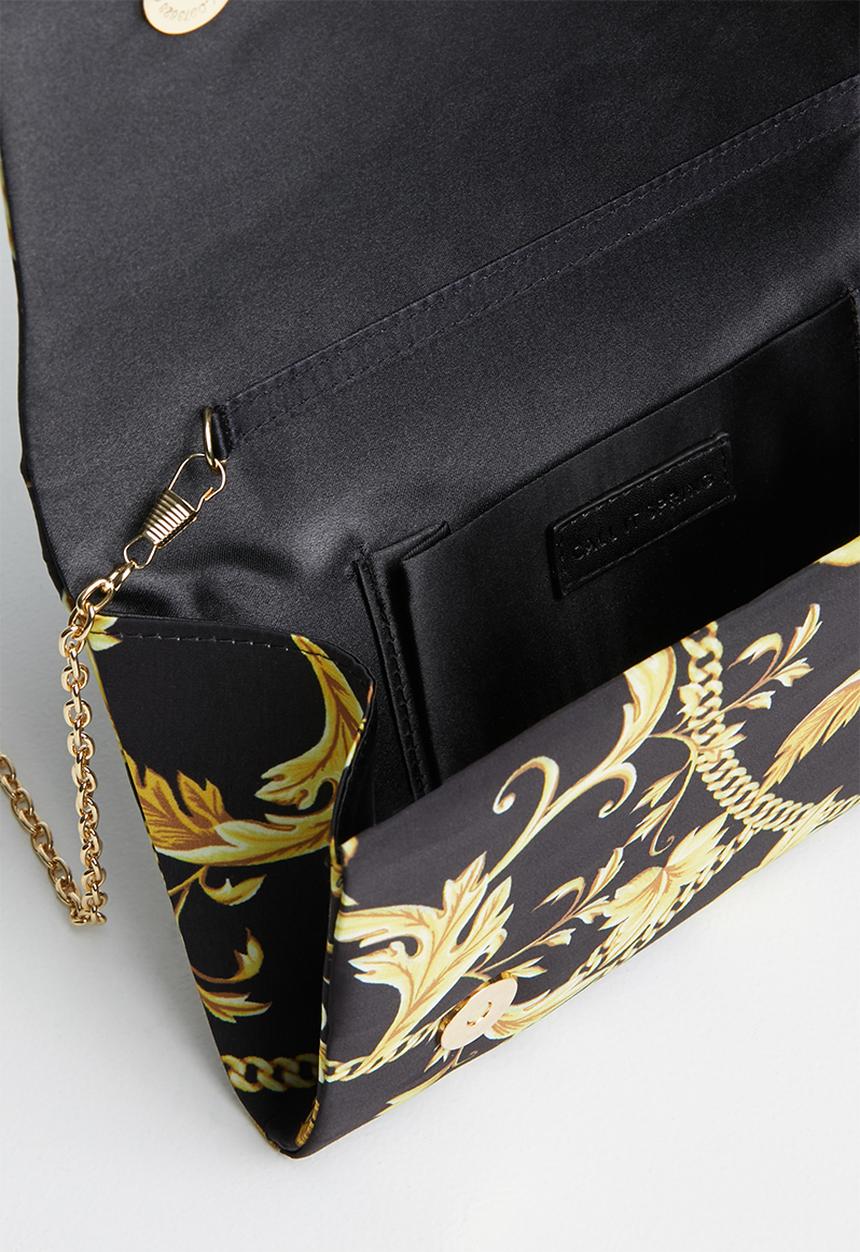 Call It Spring - Dynamite clutch bag -  black & yellow 