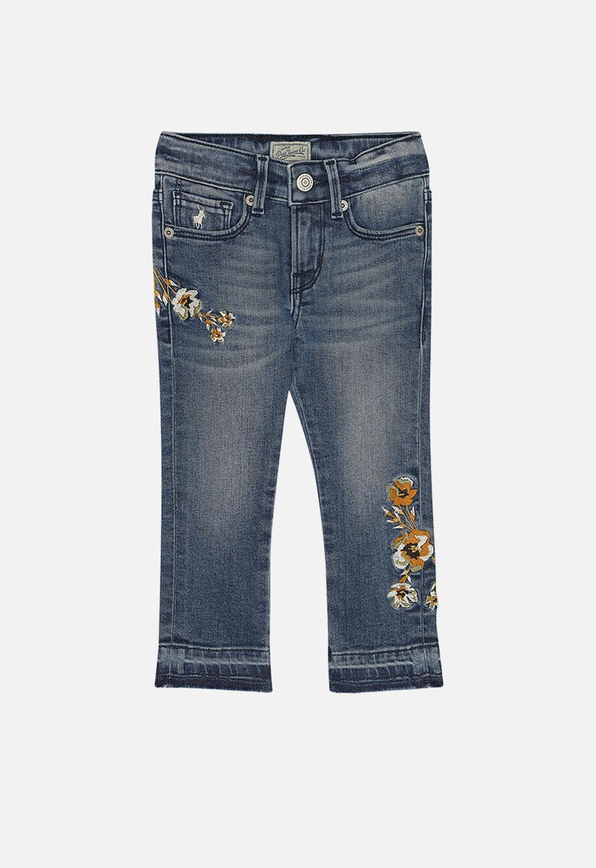 POLO - Kim embroidered cropped jean - blue 