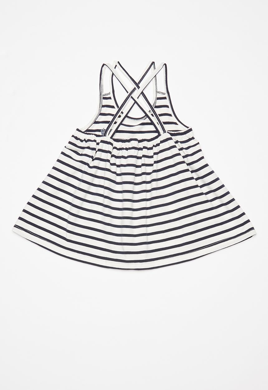 Pop Candy - Striped dress - navy & white 