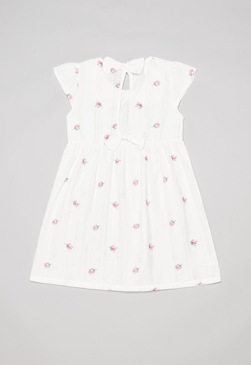 Pop Candy - Printed dress with peter pan collar - white & pink 