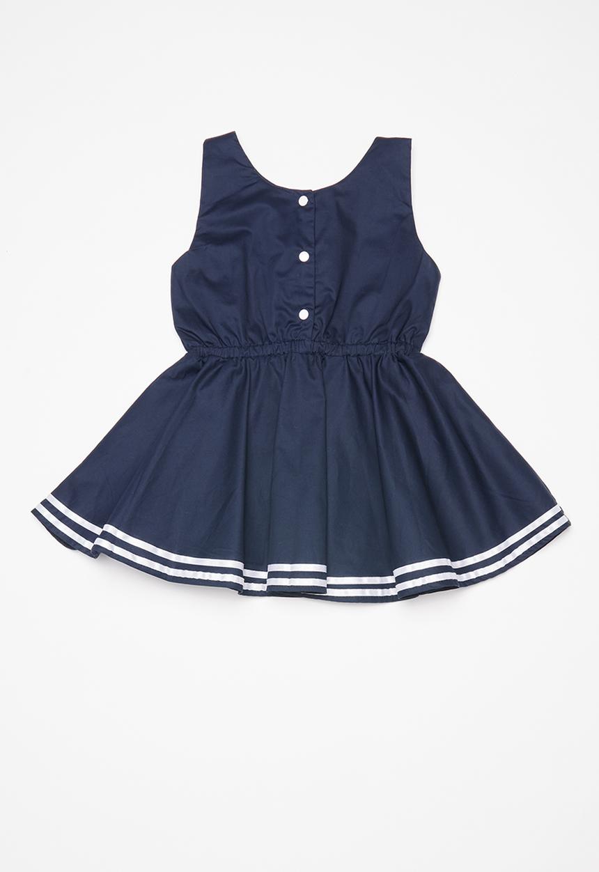 Pop Candy - Nautical dress - navy & white 