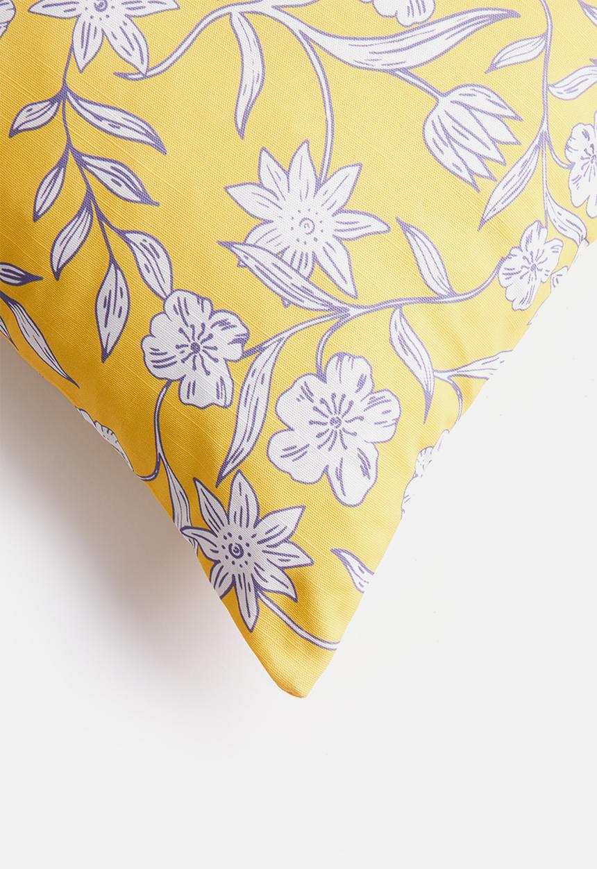Sixth Floor - Punchy floral cushion cover - yellow