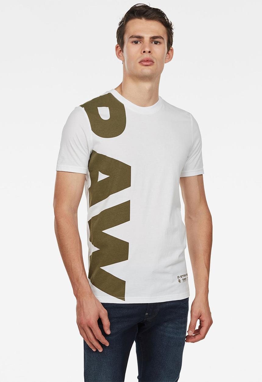 G-STAR - Graphic slim fit tee - white