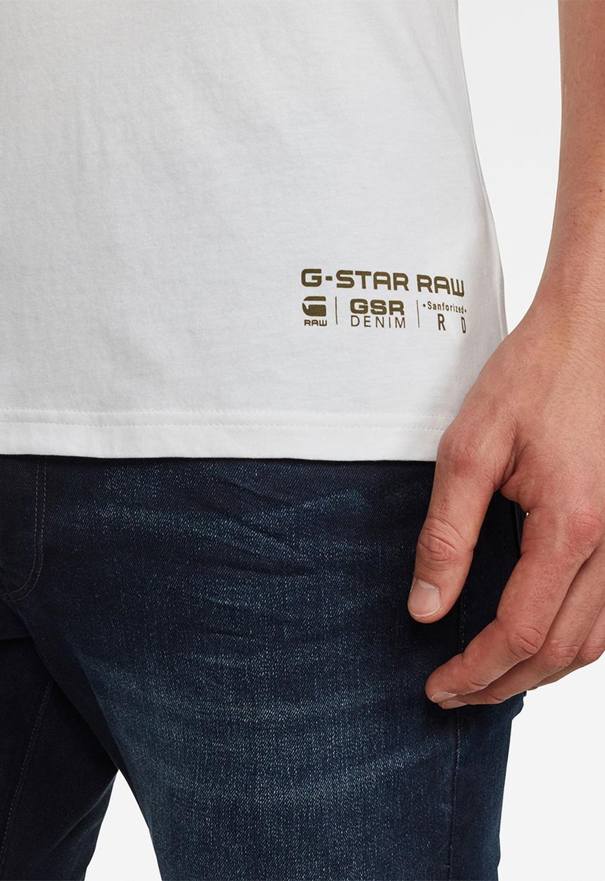 G-STAR - Graphic slim fit tee - white