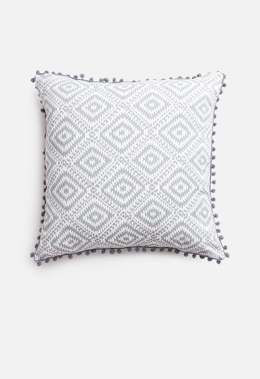 Sixth Floor - Aztec geo cushion cover - grey