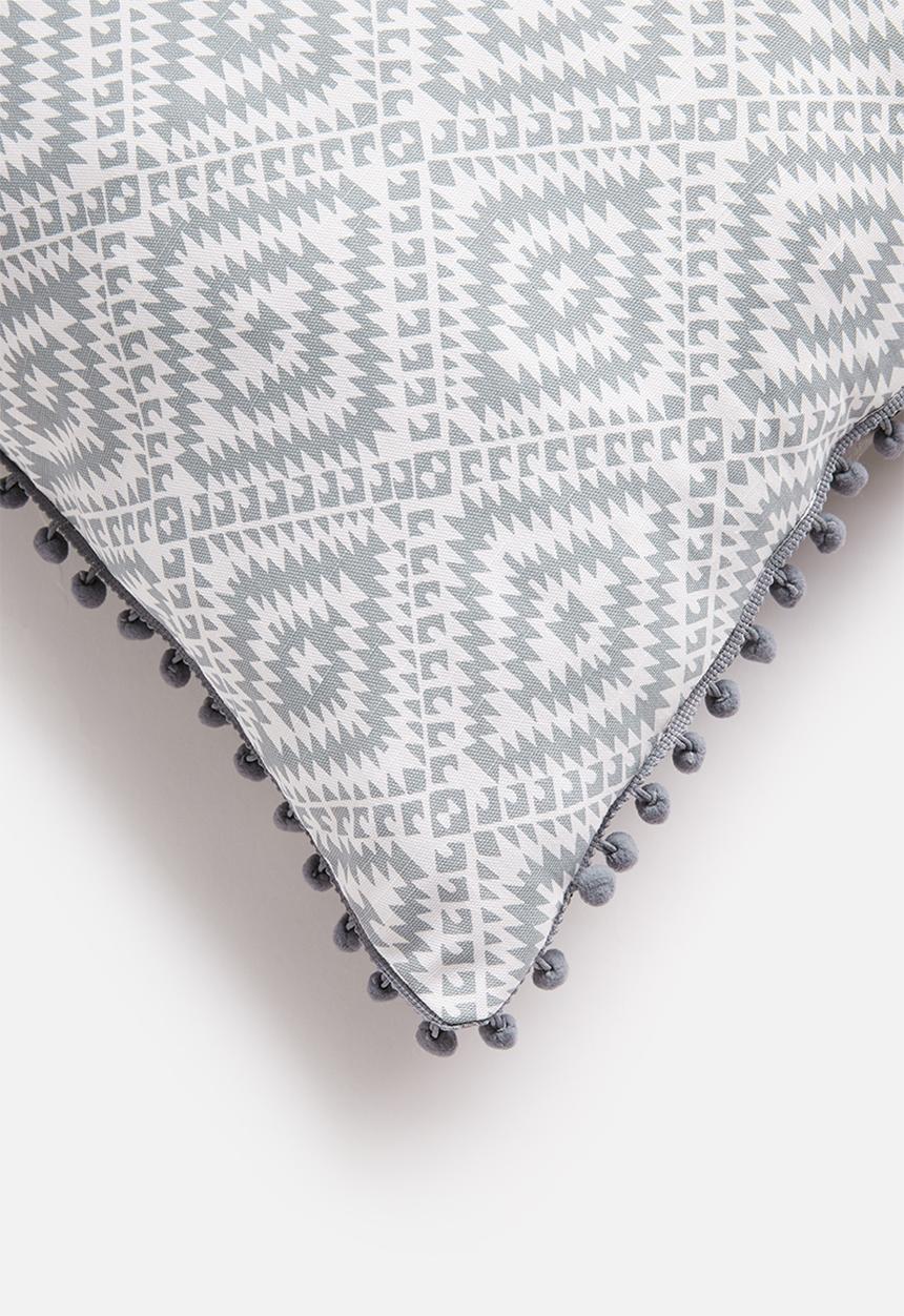 Sixth Floor - Aztec geo cushion cover - grey