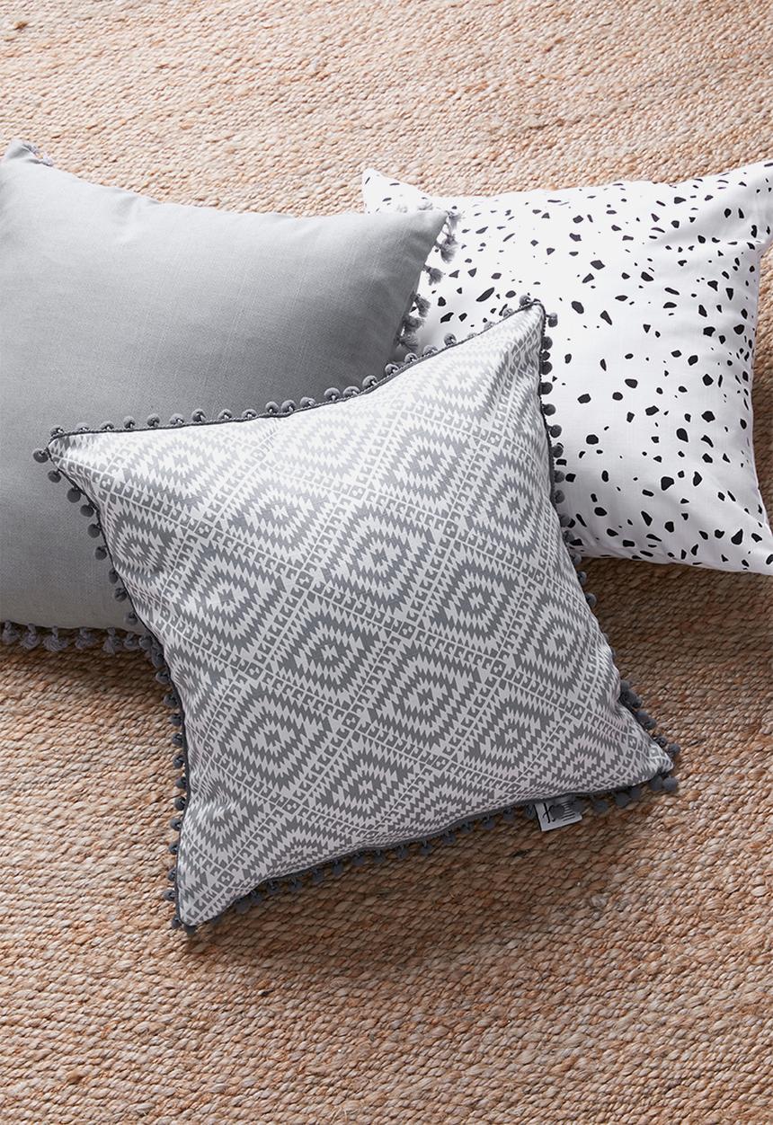 Sixth Floor - Aztec geo cushion cover - grey