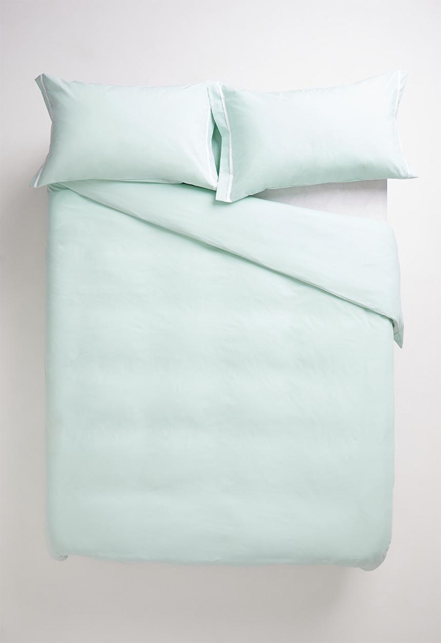 Sixth Floor - Pleat cotton duvet set - duck egg