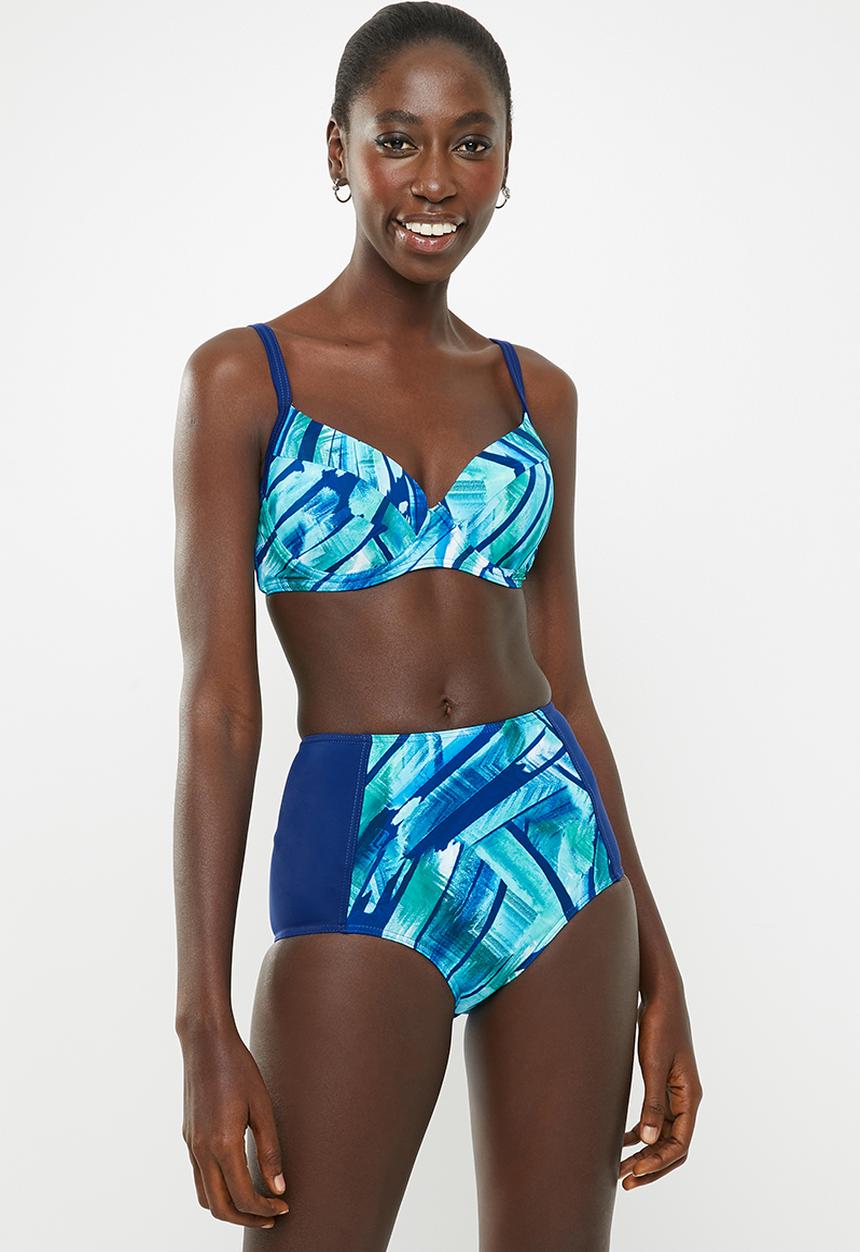 Jacqueline - High waisted bikini bottoms - blue