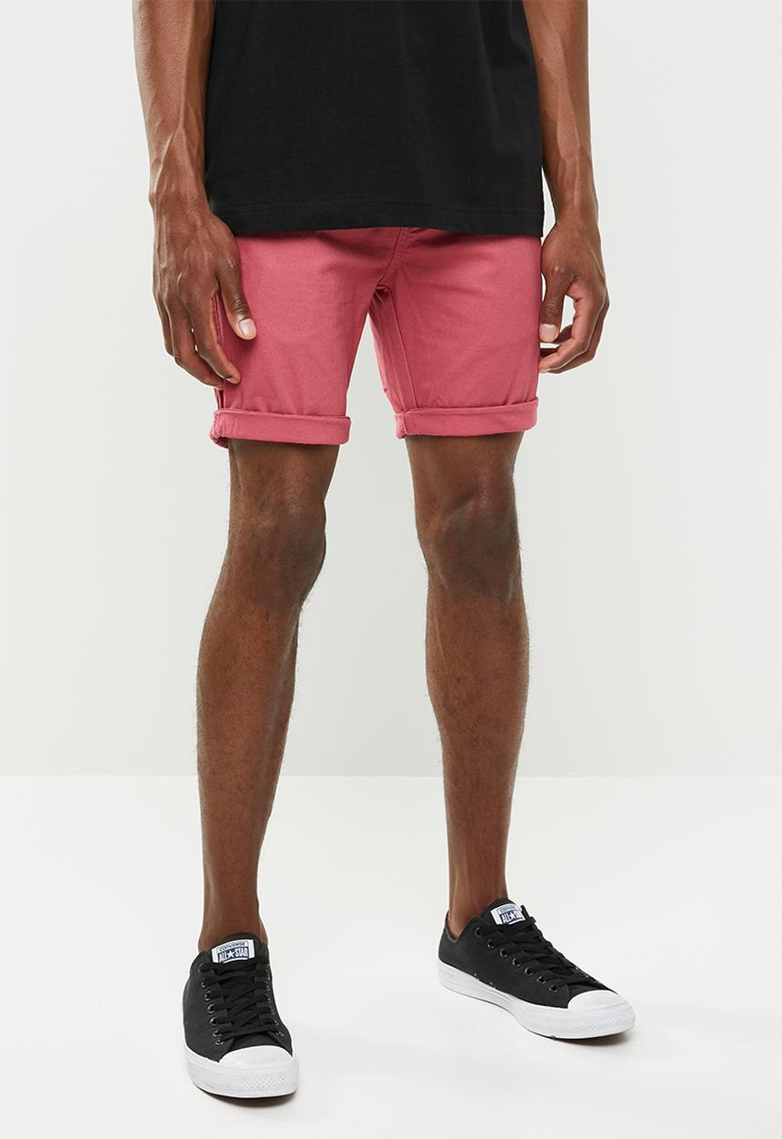 Cotton On - Washed chino short - red