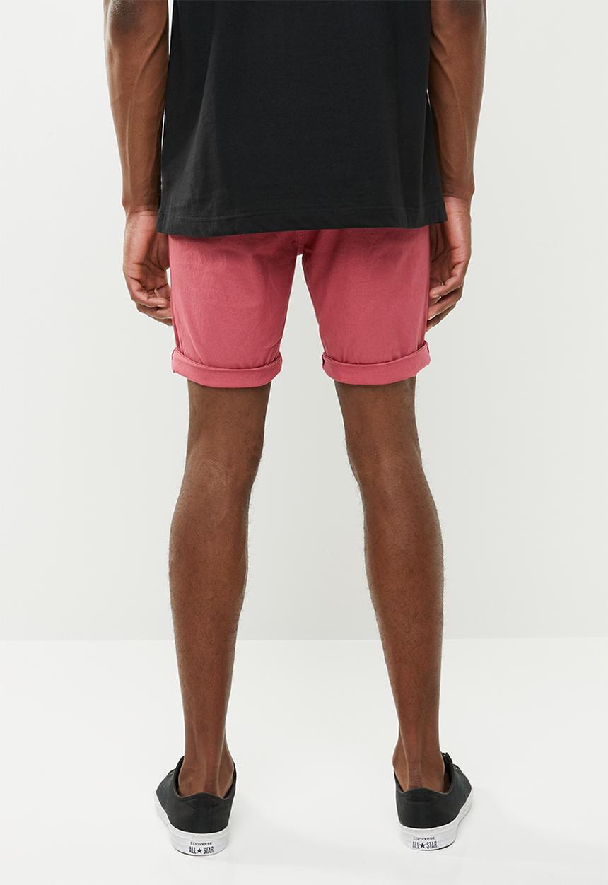 Cotton On - Washed chino short - red