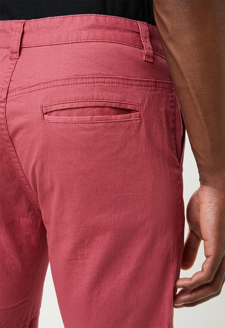 Cotton On - Washed chino short - red