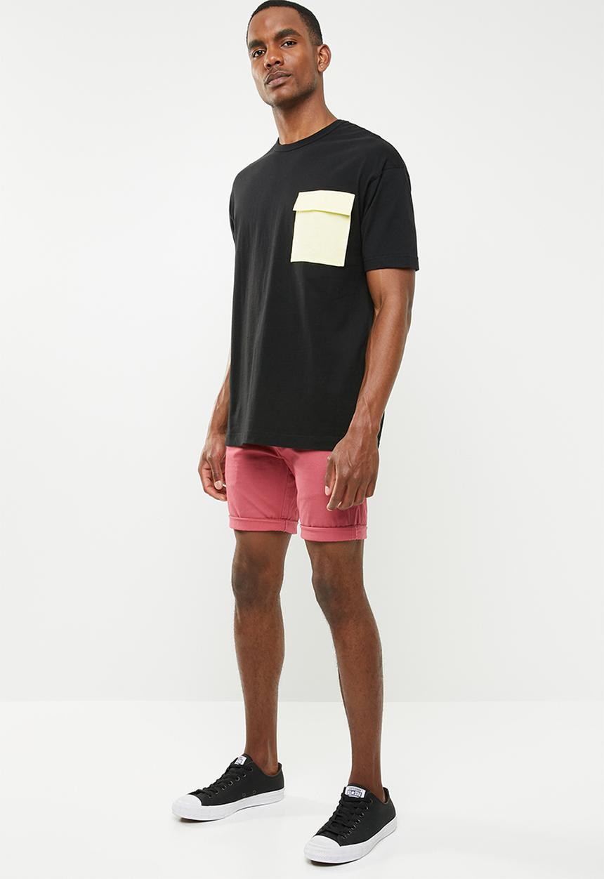 Cotton On - Washed chino short - red