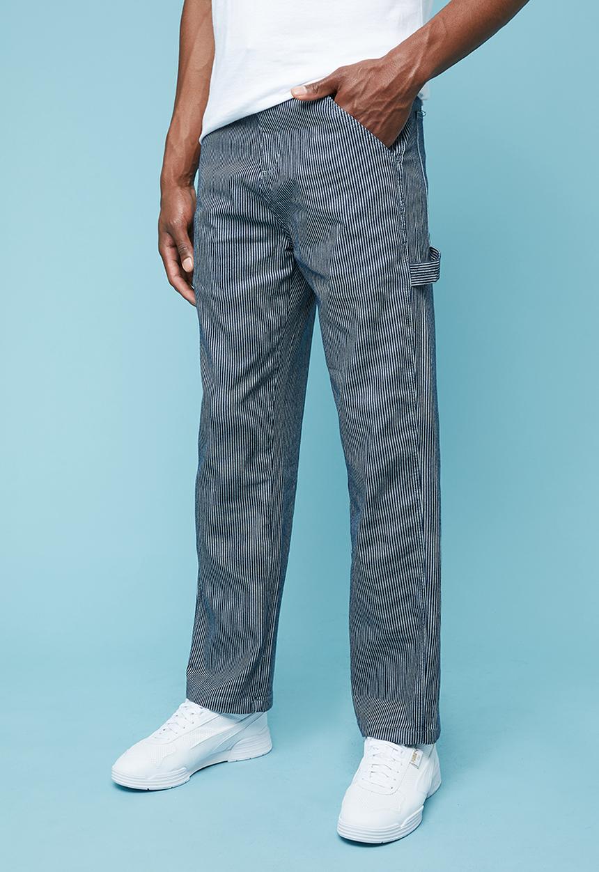 Superbalist - Tapered carpenter pants - blue & white