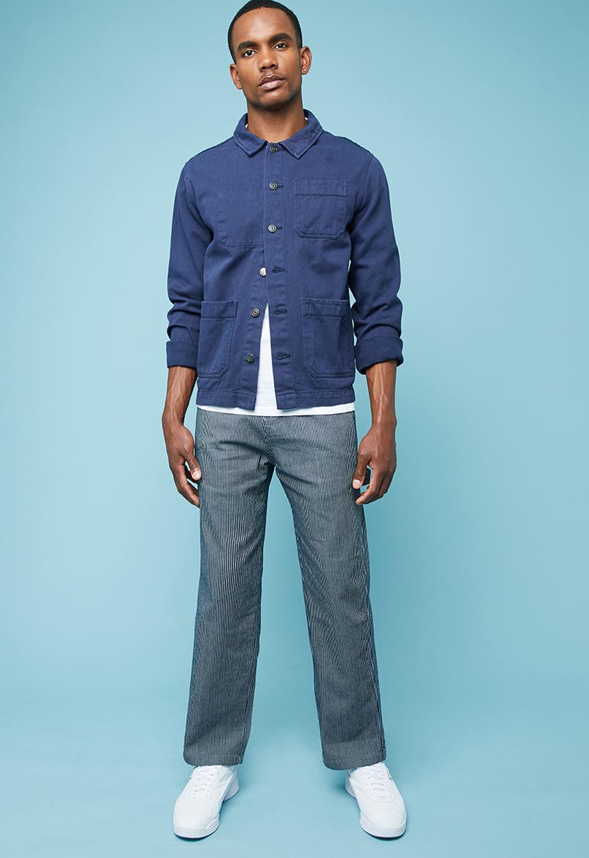 Superbalist - Tapered carpenter pants - blue & white
