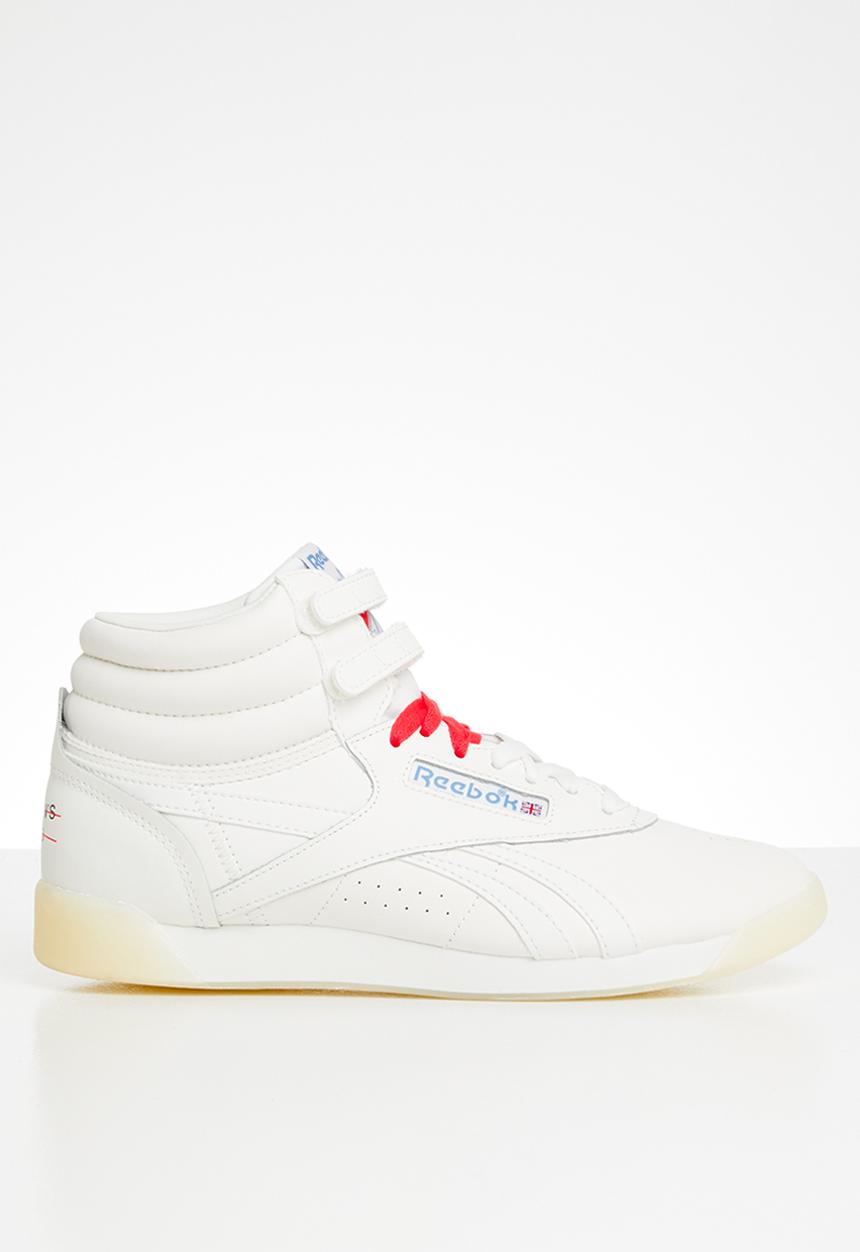 Reebok Classic - Free style hi - white/chalk/neon red