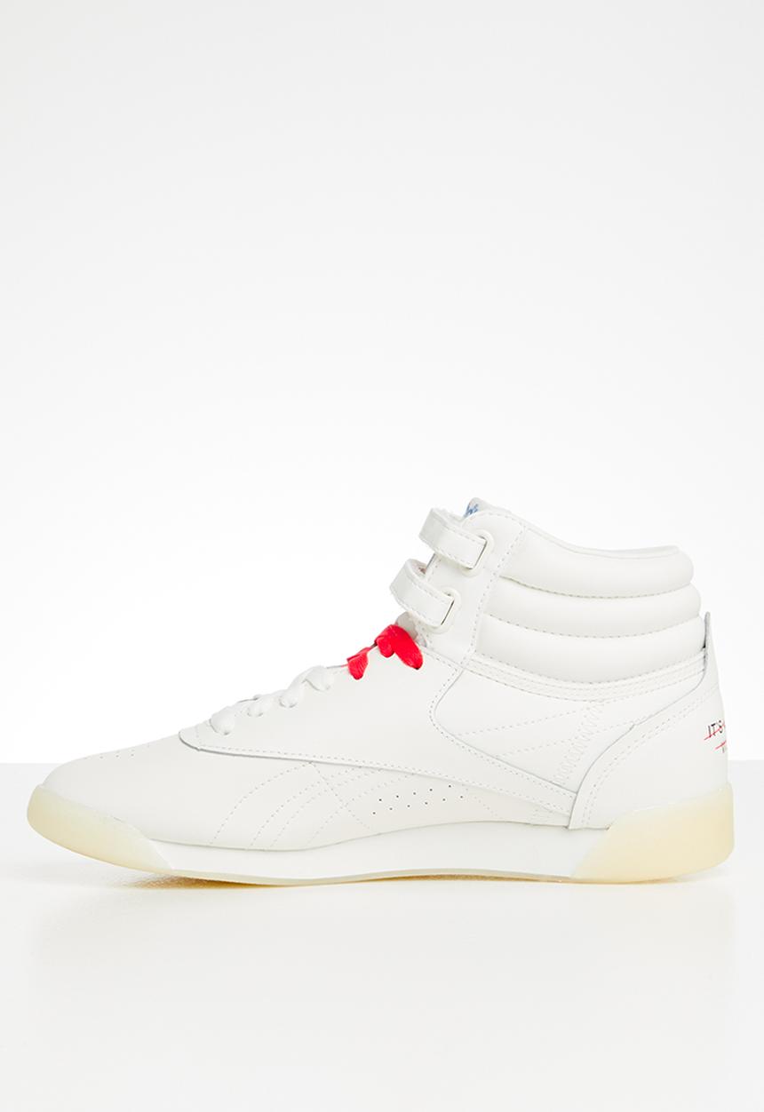 Reebok Classic - Free style hi - white/chalk/neon red