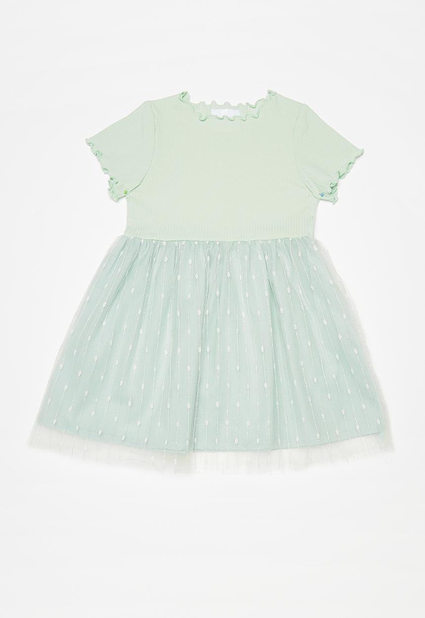 Pop Candy - Combo mesh dress - green