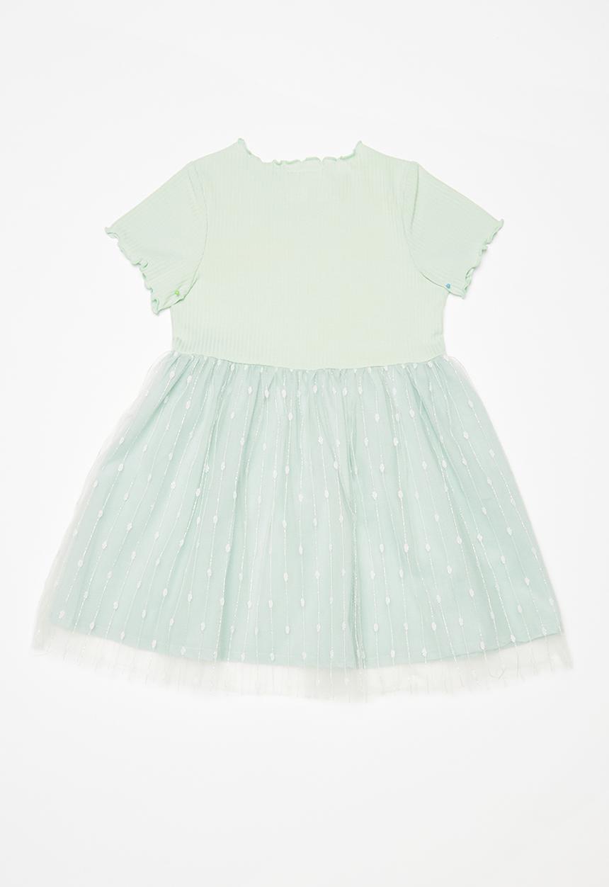 Pop Candy - Combo mesh dress - green