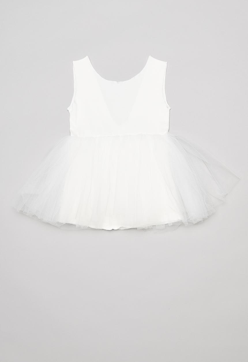 Pop Candy - Mesh combo dress - white