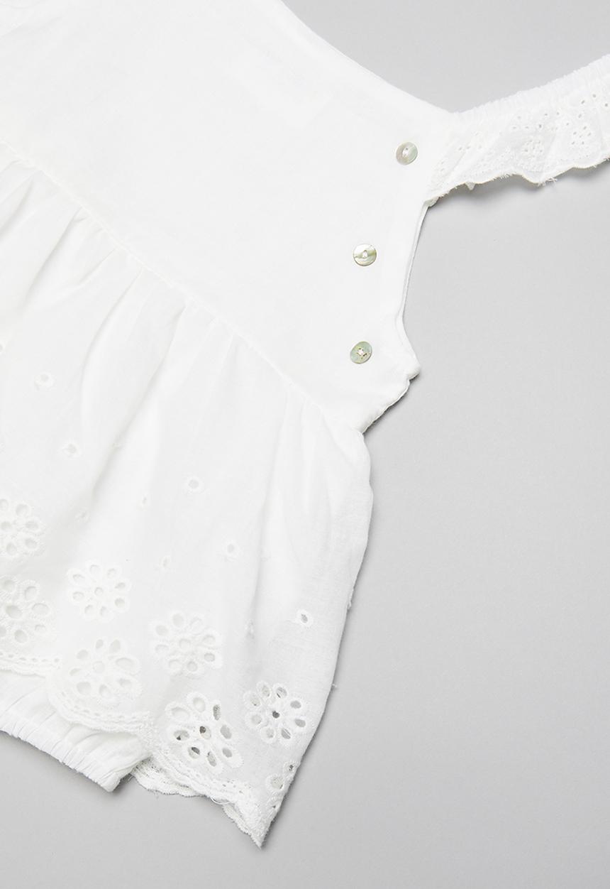 Pop Candy - Infant girls playsuit - white