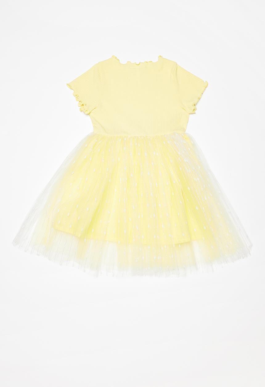 Pop Candy - Combo mesh dress - yellow