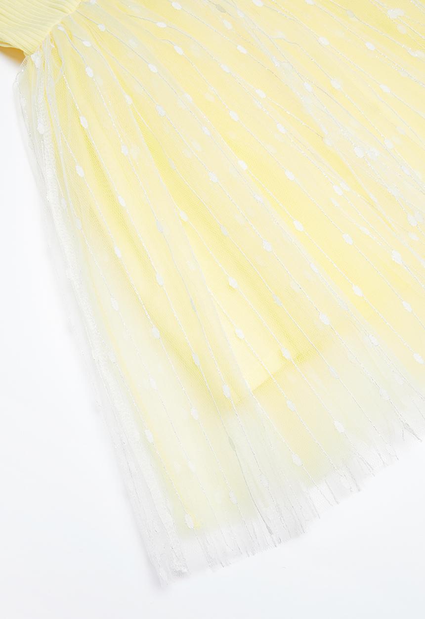 Pop Candy - Combo mesh dress - yellow