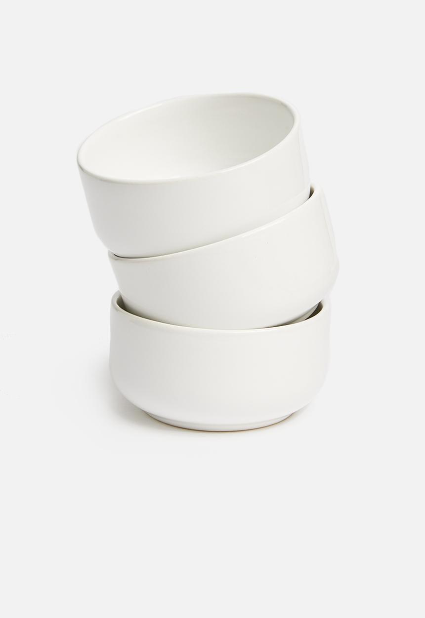 Urchin Art - Kari snack bowl set of 3 - white