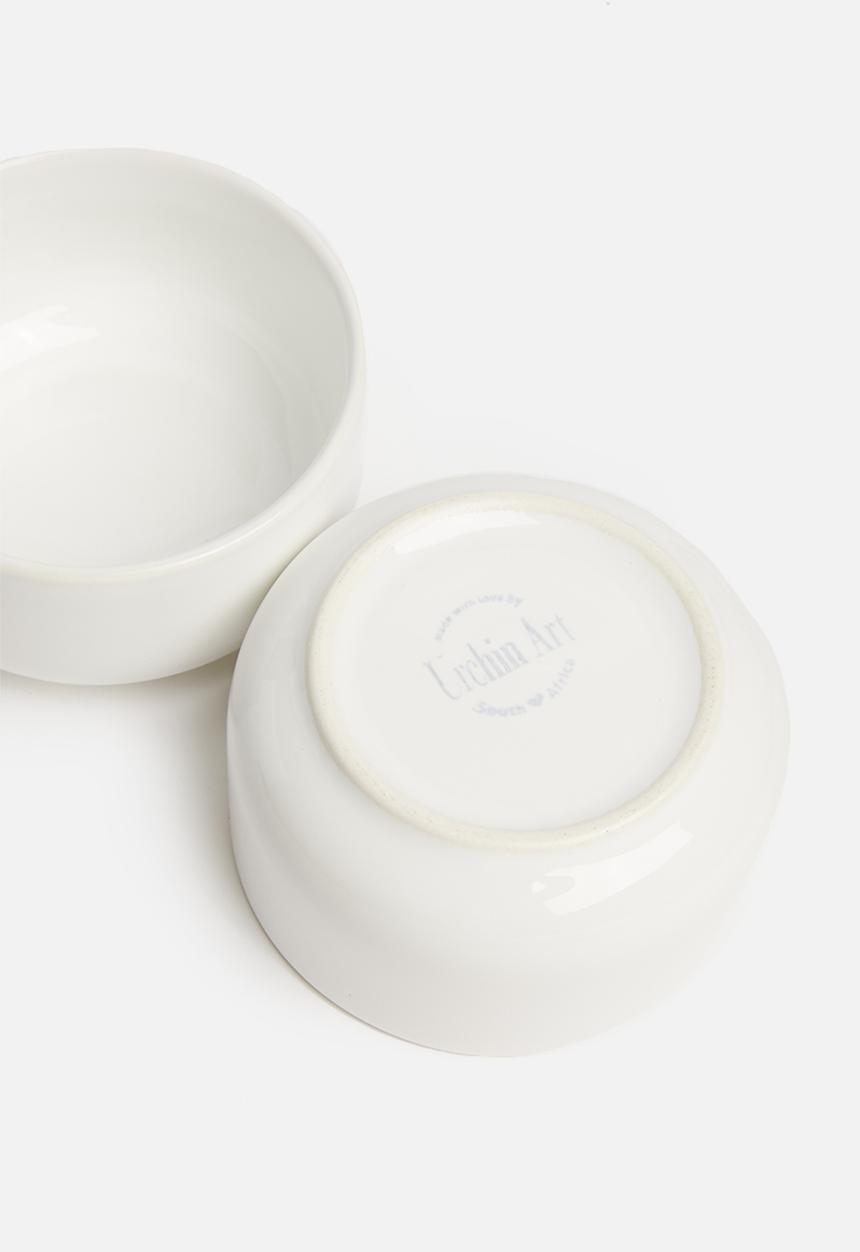 Urchin Art - Kari snack bowl set of 3 - white