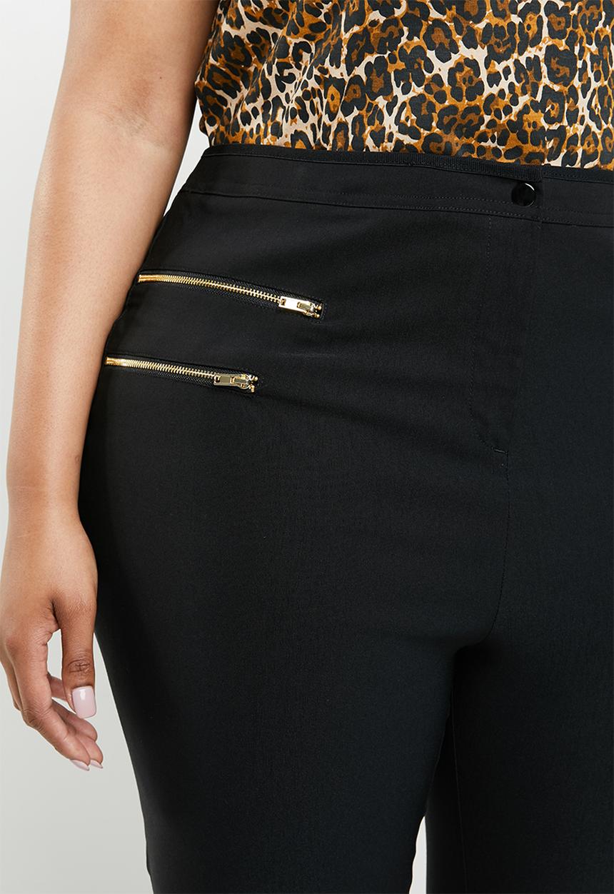 New Look - Three zip trouser - black