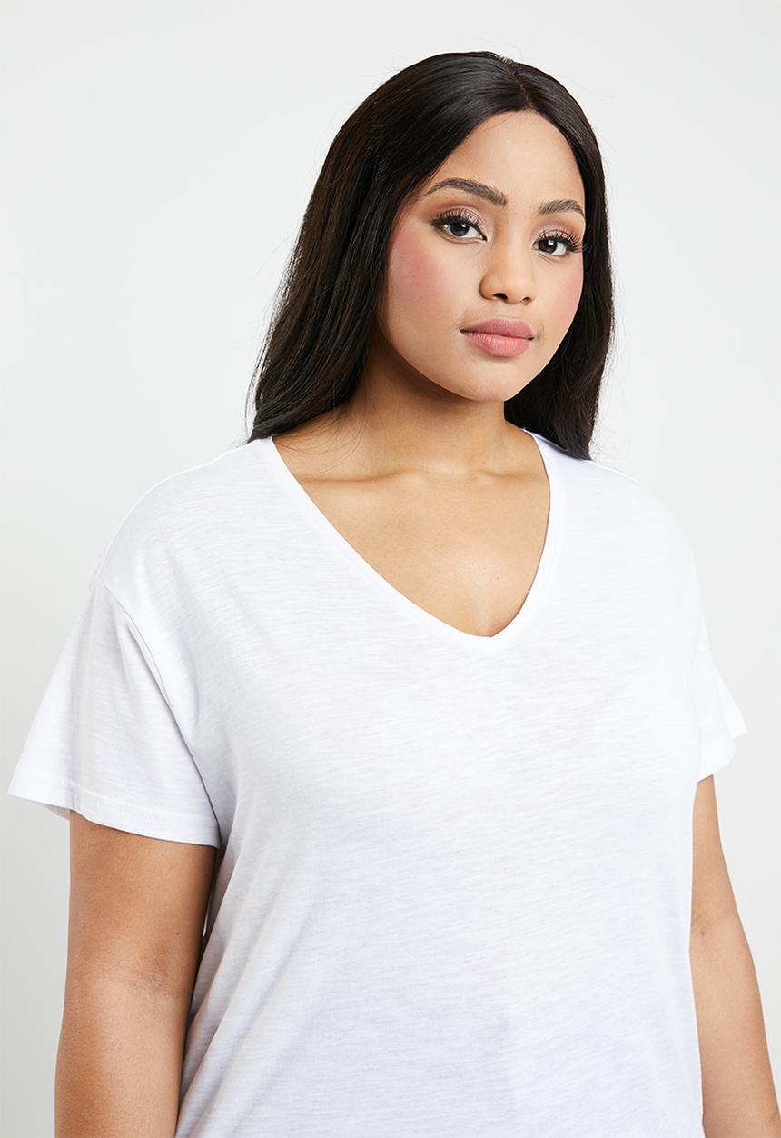 New Look - Broderie round neck - white