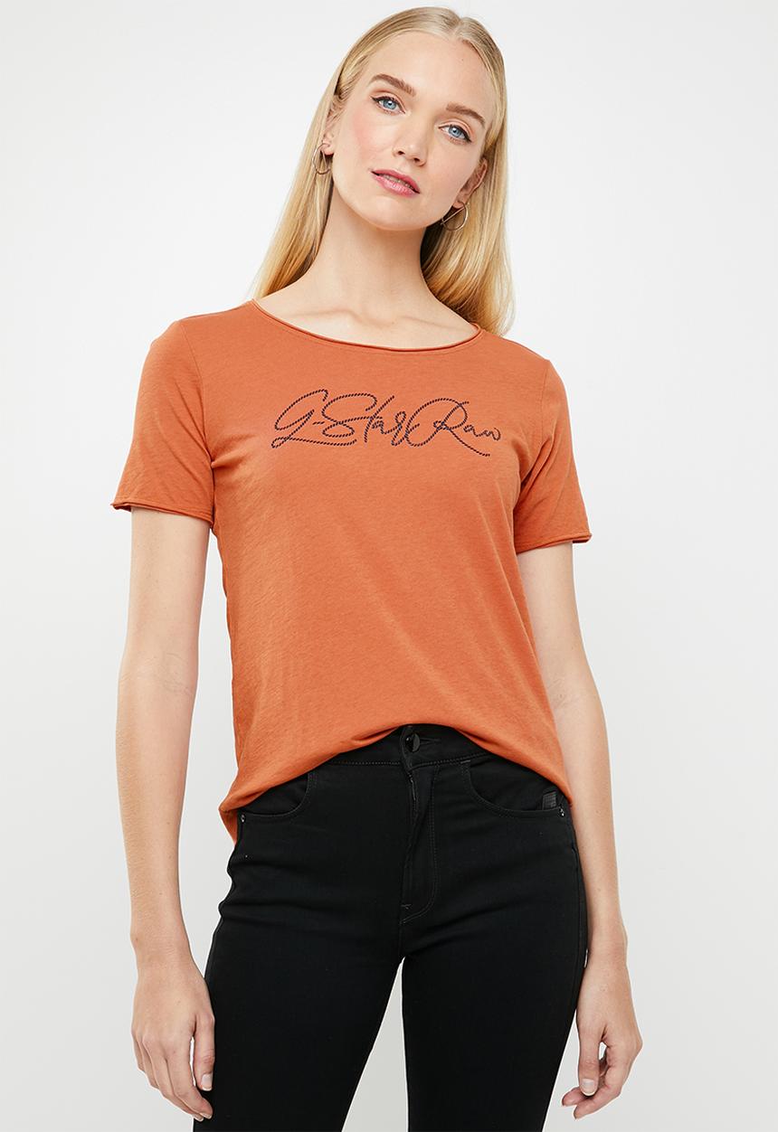 G-STAR - Graphic optic slim tee - orange