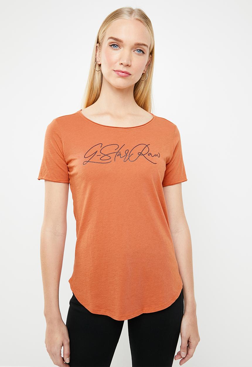 G-STAR - Graphic optic slim tee - orange