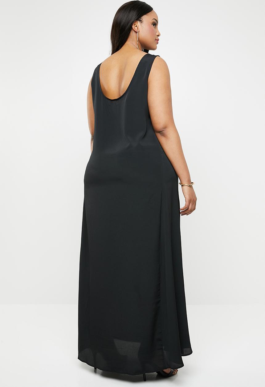 AMANDA LAIRD CHERRY - Plus size pietra patterned maxi dress - black