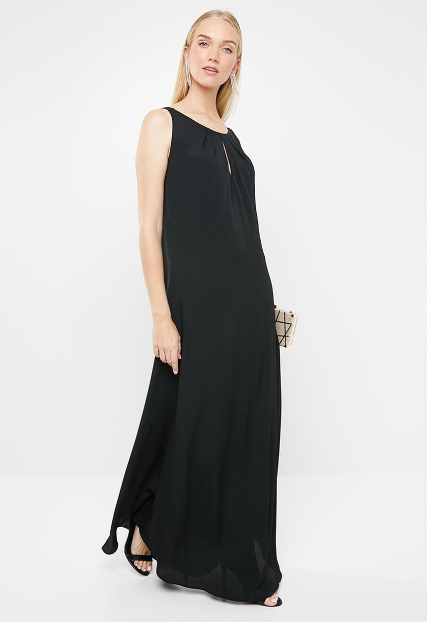 AMANDA LAIRD CHERRY - Pietra patterned maxi dress - black