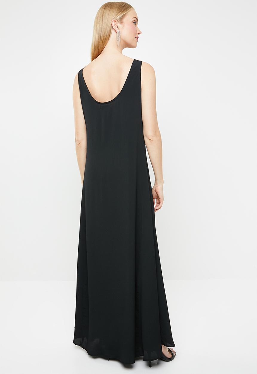 AMANDA LAIRD CHERRY - Pietra patterned maxi dress - black
