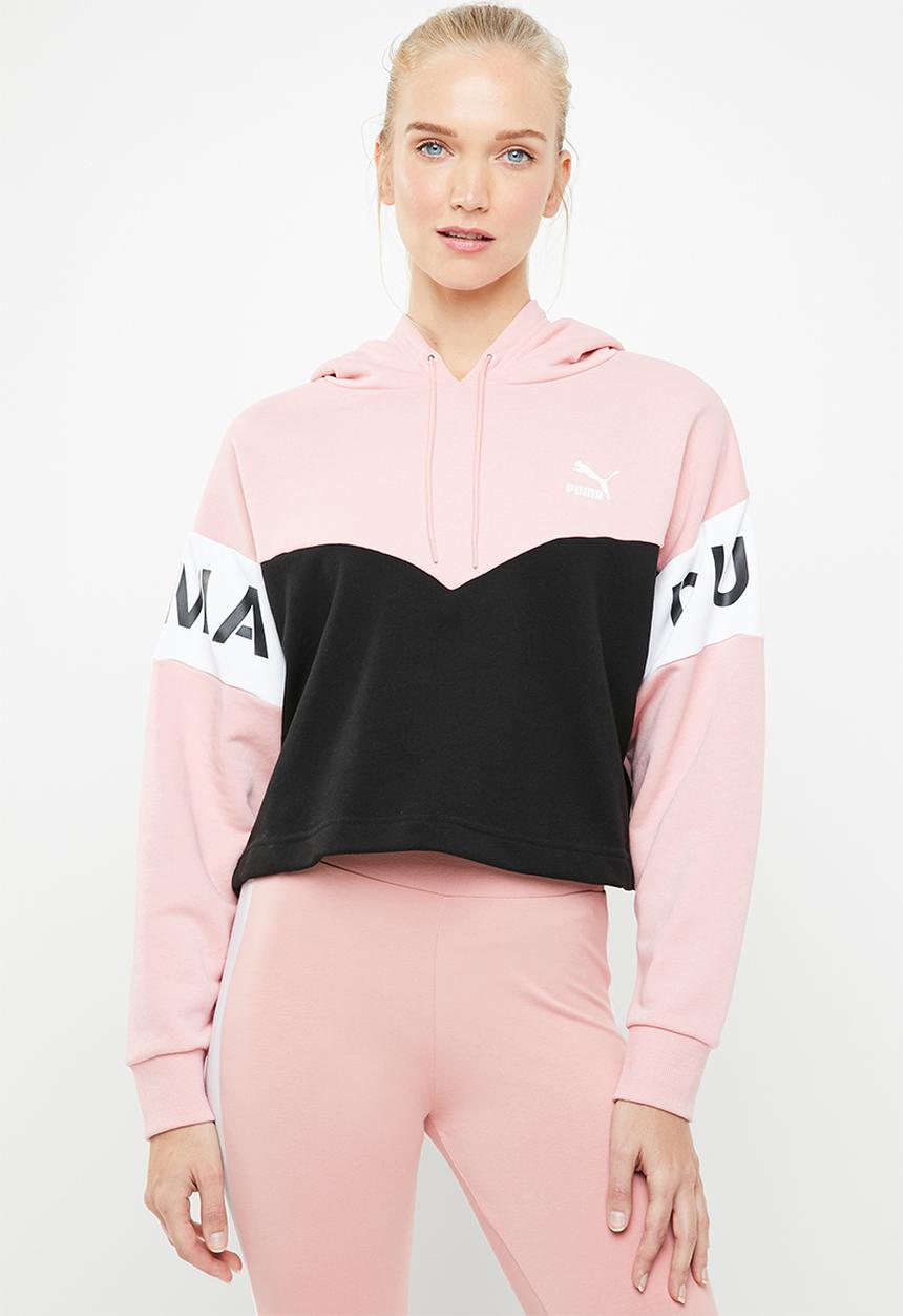 PUMA - Colour block hoodie - pink & black