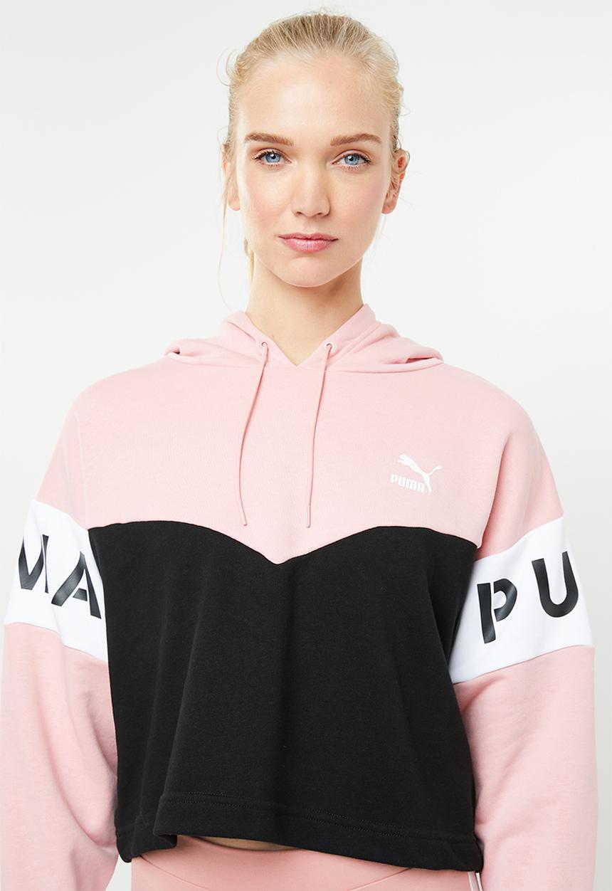 PUMA - Colour block hoodie - pink & black
