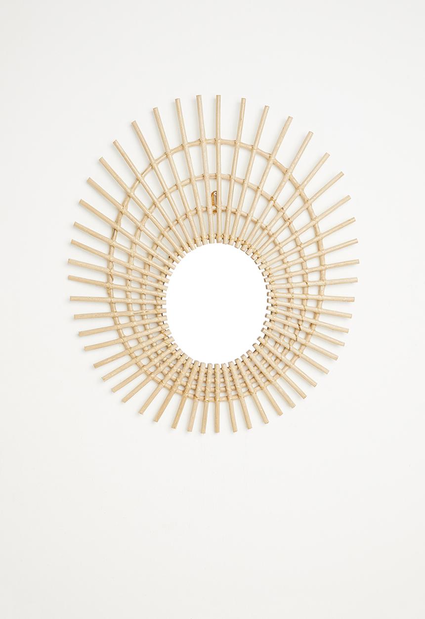 Sixth Floor - Oval web rattan mirror - natural