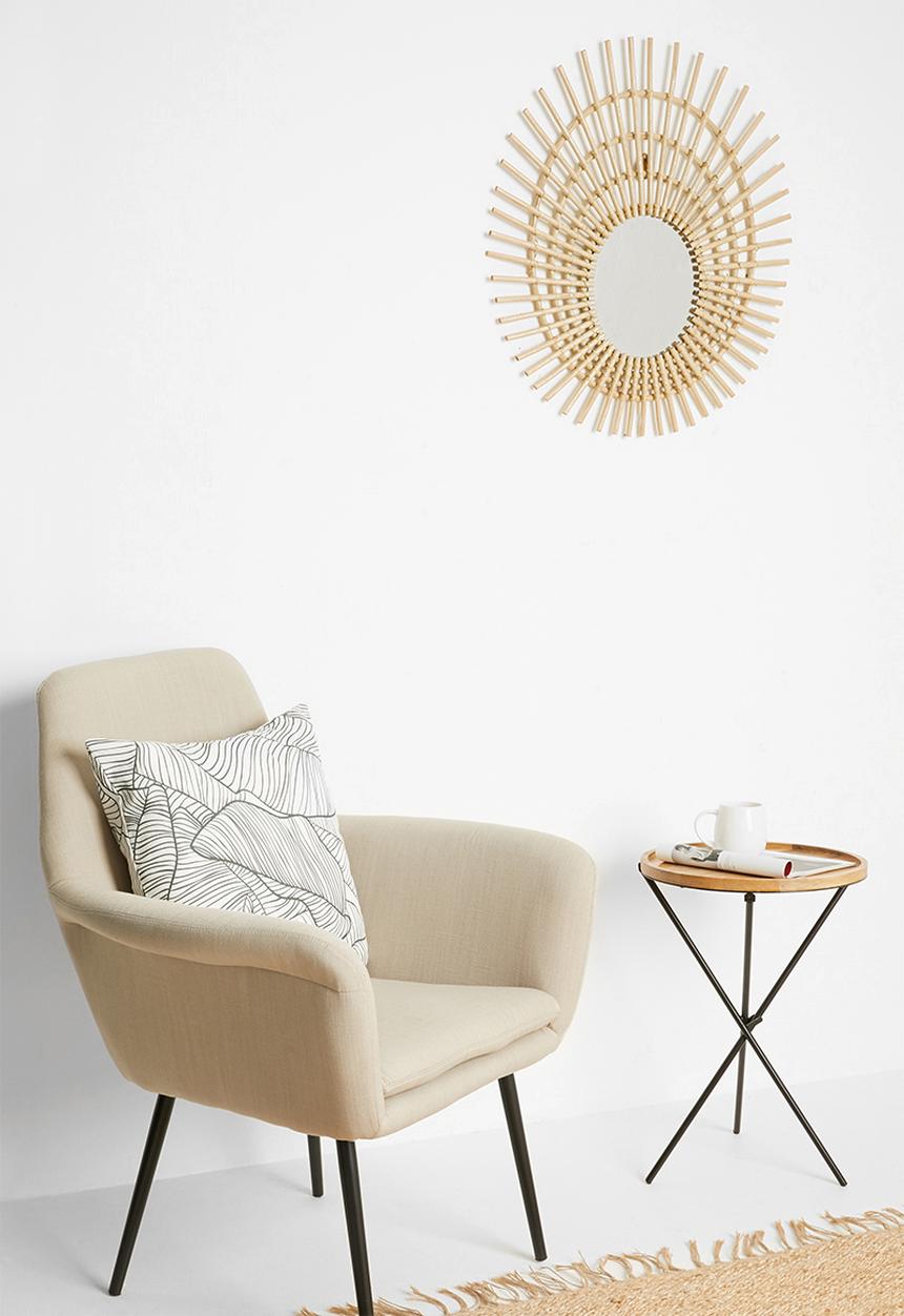 Sixth Floor - Oval web rattan mirror - natural